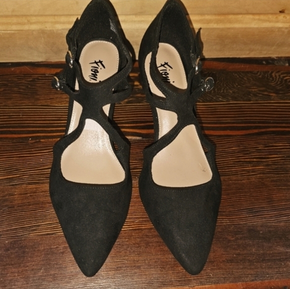 GUC Black Fioni Heels Double Ankle Strap with Adjustable Buckels Size 8 - Picture 5 of 5